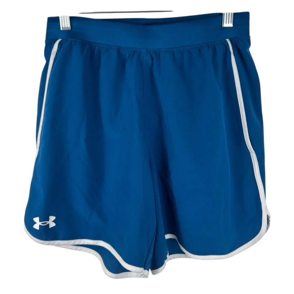 Under Armour Women's S Activewear Running Sretch Shorts‎ Blue EUC Inseam 6.25